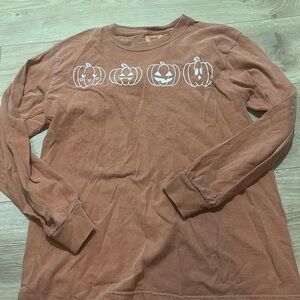 Orange pumpkin long sleeve top